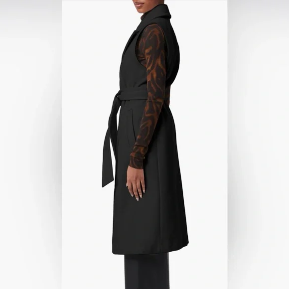 NWOT Bernardo Black Sleeveless Belted Vest - Picture 3 of 4